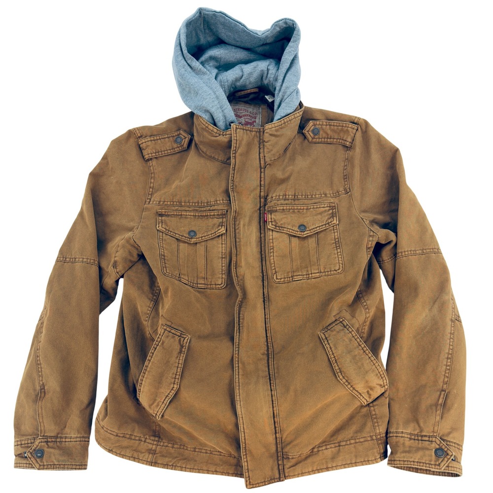 Levi's Canvas Field Jacket Size M Brown Hooded Workwear Streetwear